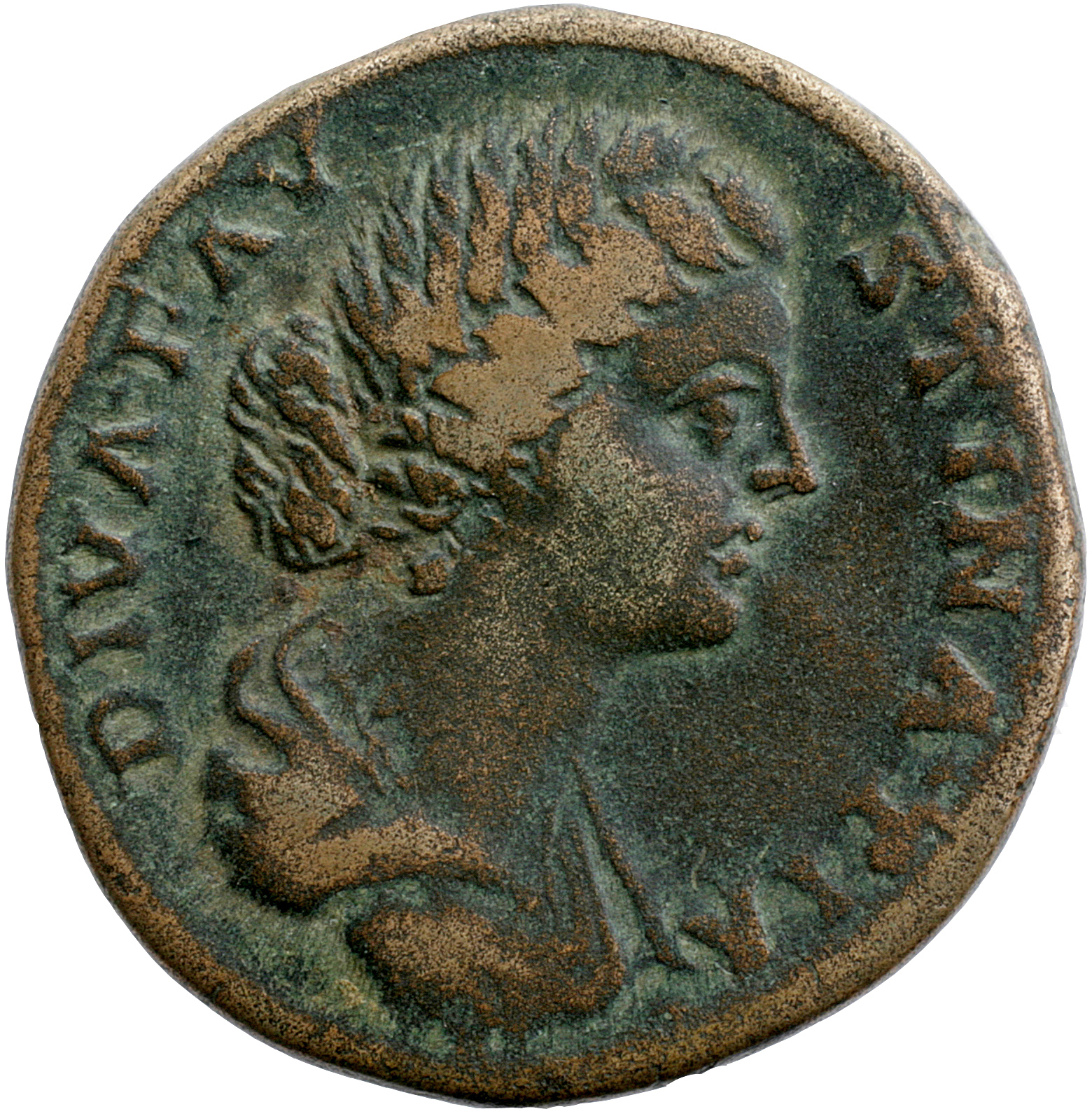 RIC III Marcus Aurelius 1692 Marcus Aurelius obverse, Bust of Faustina the Younger, draped, hair elaborately waved in near...