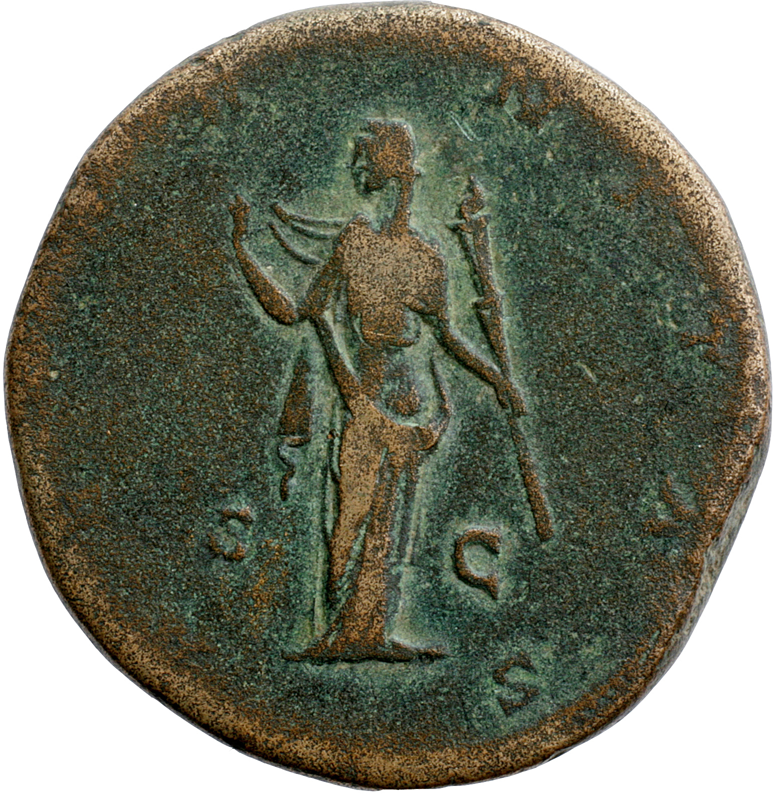 RIC III Marcus Aurelius 1692 Marcus Aurelius reverse, Aeternitas, veiled, draped, standing front, head left, raising veil ...