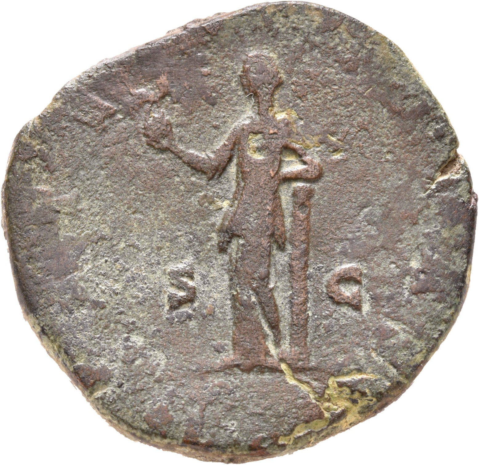 RIC III Marcus Aurelius 1693 Marcus Aurelius reverse, Aeternitas, veiled, draped, standing left, holding globe surmounted ...