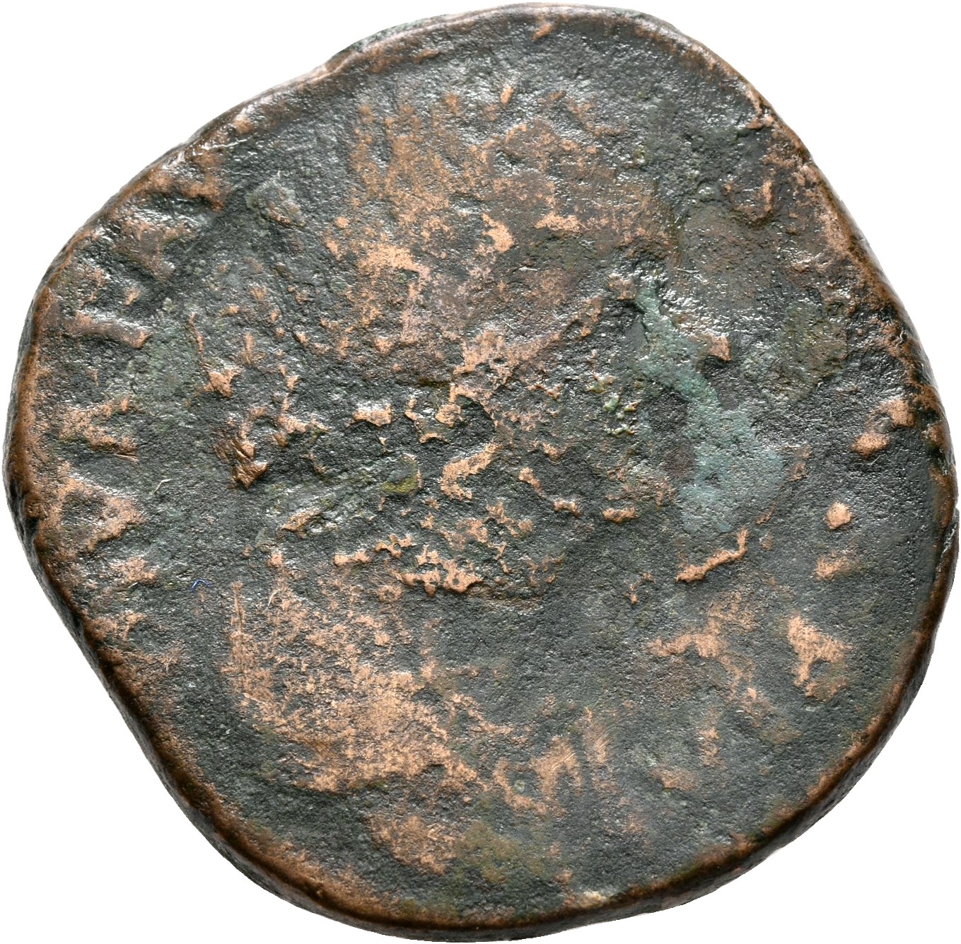 RIC III Marcus Aurelius 1703 Marcus Aurelius obverse, Bust of Faustina the Younger, draped, hair elaborately waved in near...