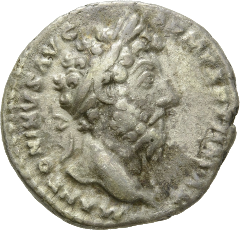 Marcus Aurelius obverse — Head of Marcus Aurelius, laureate, right