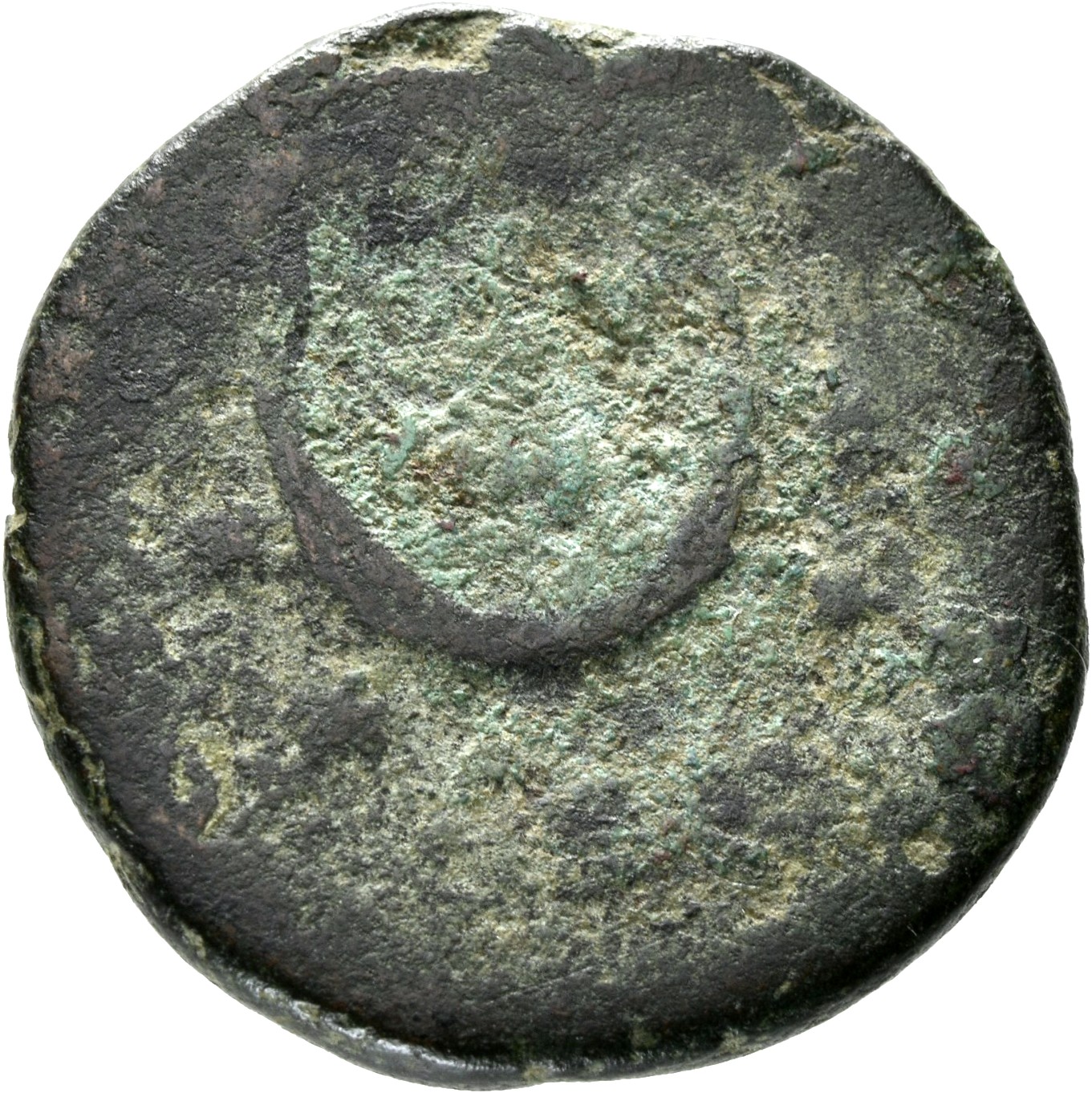 RIC III Marcus Aurelius 1714 Marcus Aurelius reverse, Crescent and seven stars: one within, six around.