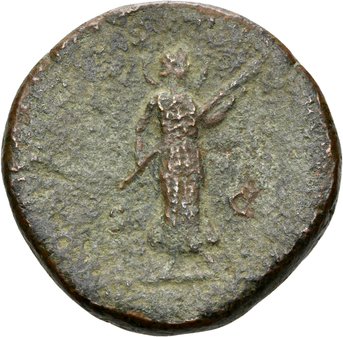 RIC III Marcus Aurelius 1715 Marcus Aurelius reverse, Diana, draped, standing front, head right, holding transverse lighte...
