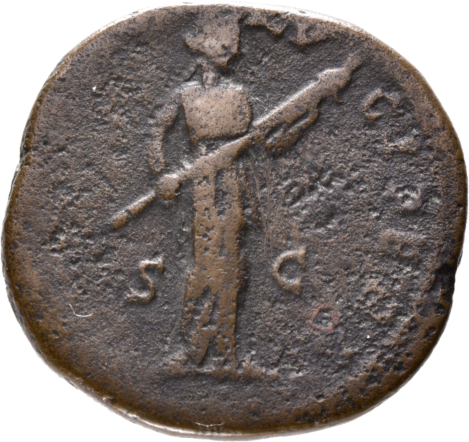 RIC III Marcus Aurelius 1735 Marcus Aurelius reverse, Diana, draped, standing front, head right, holding transverse lighte...