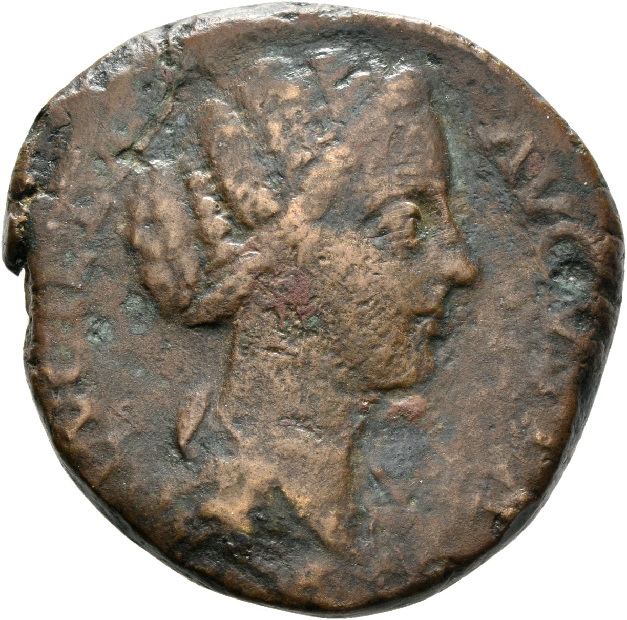 RIC III Marcus Aurelius 1736 Marcus Aurelius obverse, Bust of Lucilla, hair waved and fastened in a low chignon at back of...