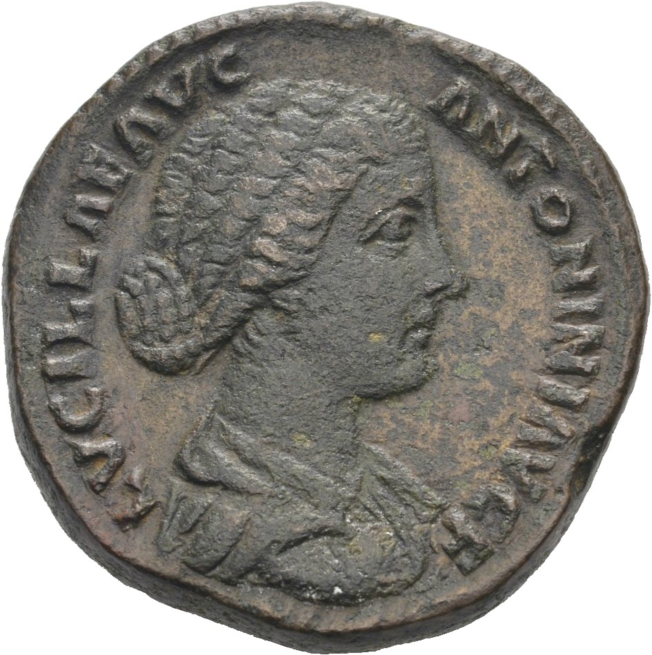 RIC III Marcus Aurelius 1742 Marcus Aurelius obverse, Bust of Lucilla, hair waved and fastened in a low chignon at back of...