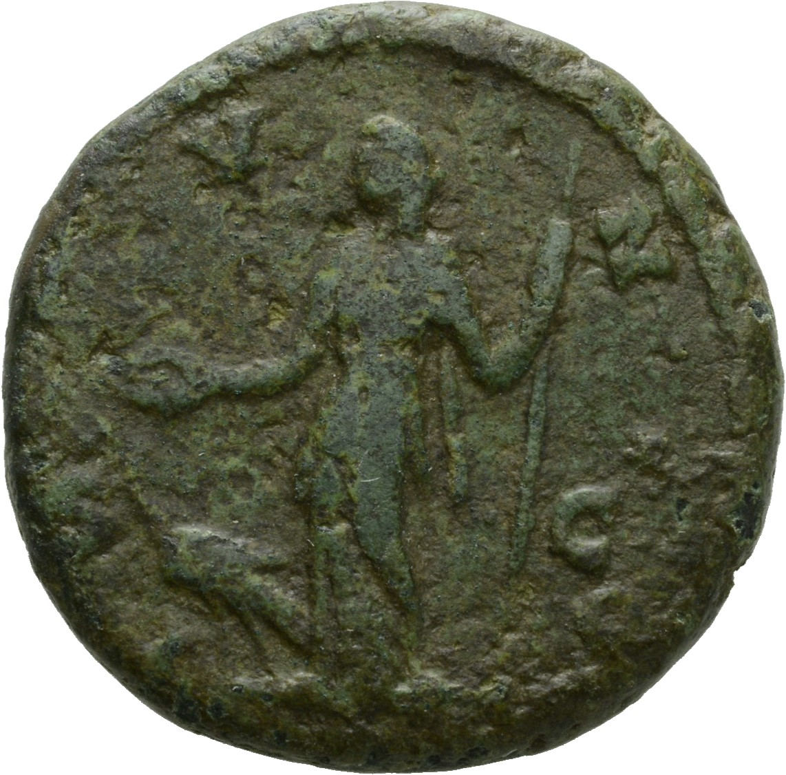 RIC III Marcus Aurelius 1744 Marcus Aurelius reverse, Juno, draped, standing left, holding patera in extended right hand a...