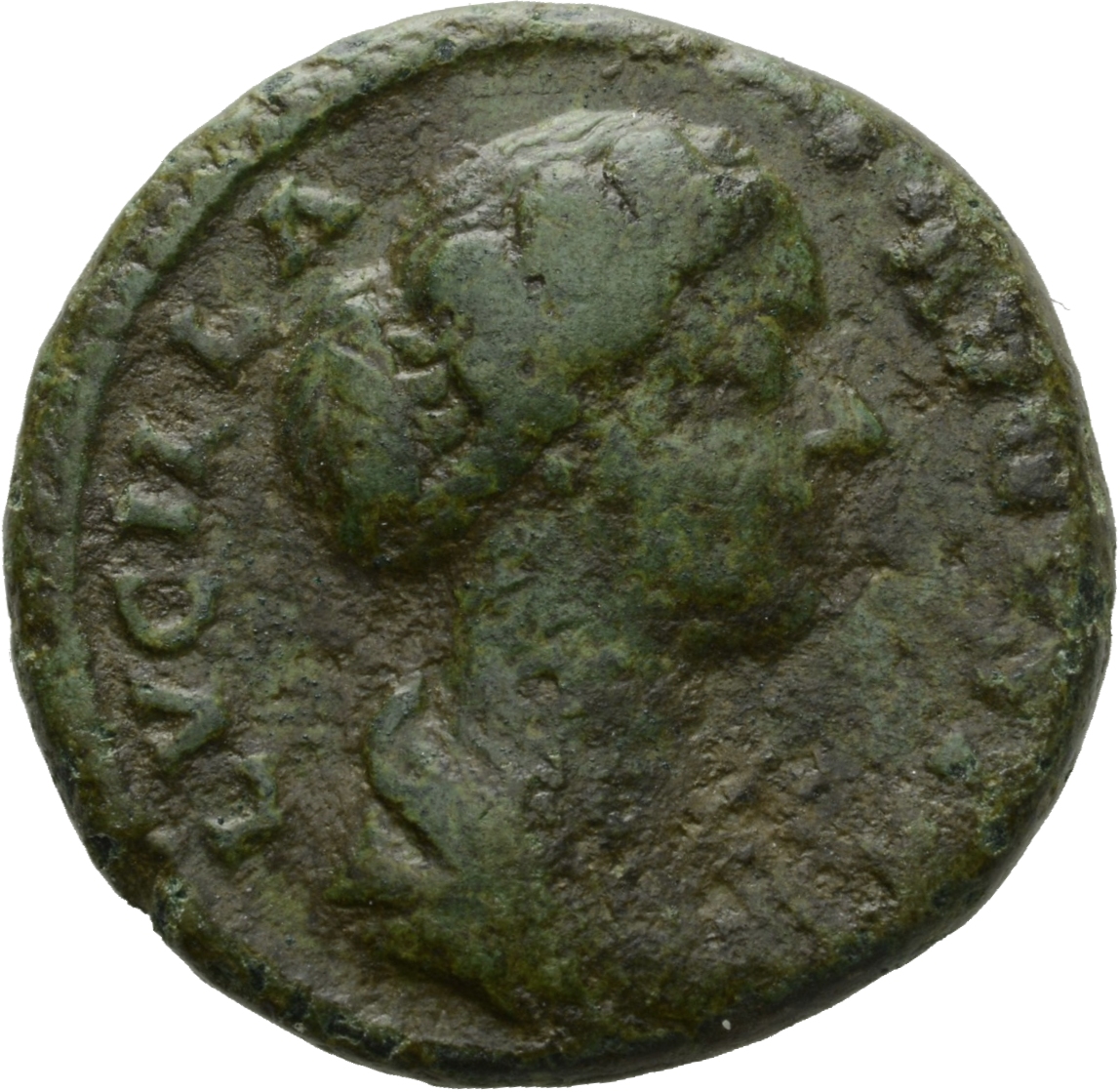 RIC III Marcus Aurelius 1744 Marcus Aurelius obverse, Bust of Lucilla, hair waved and fastened in a low chignon at back of...
