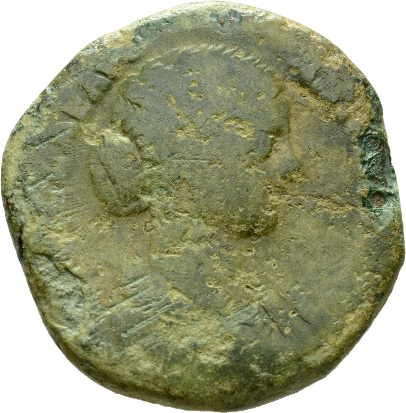 RIC III Marcus Aurelius 1747 Marcus Aurelius obverse, Bust of Lucilla, hair waved and fastened in a low chignon at back of...