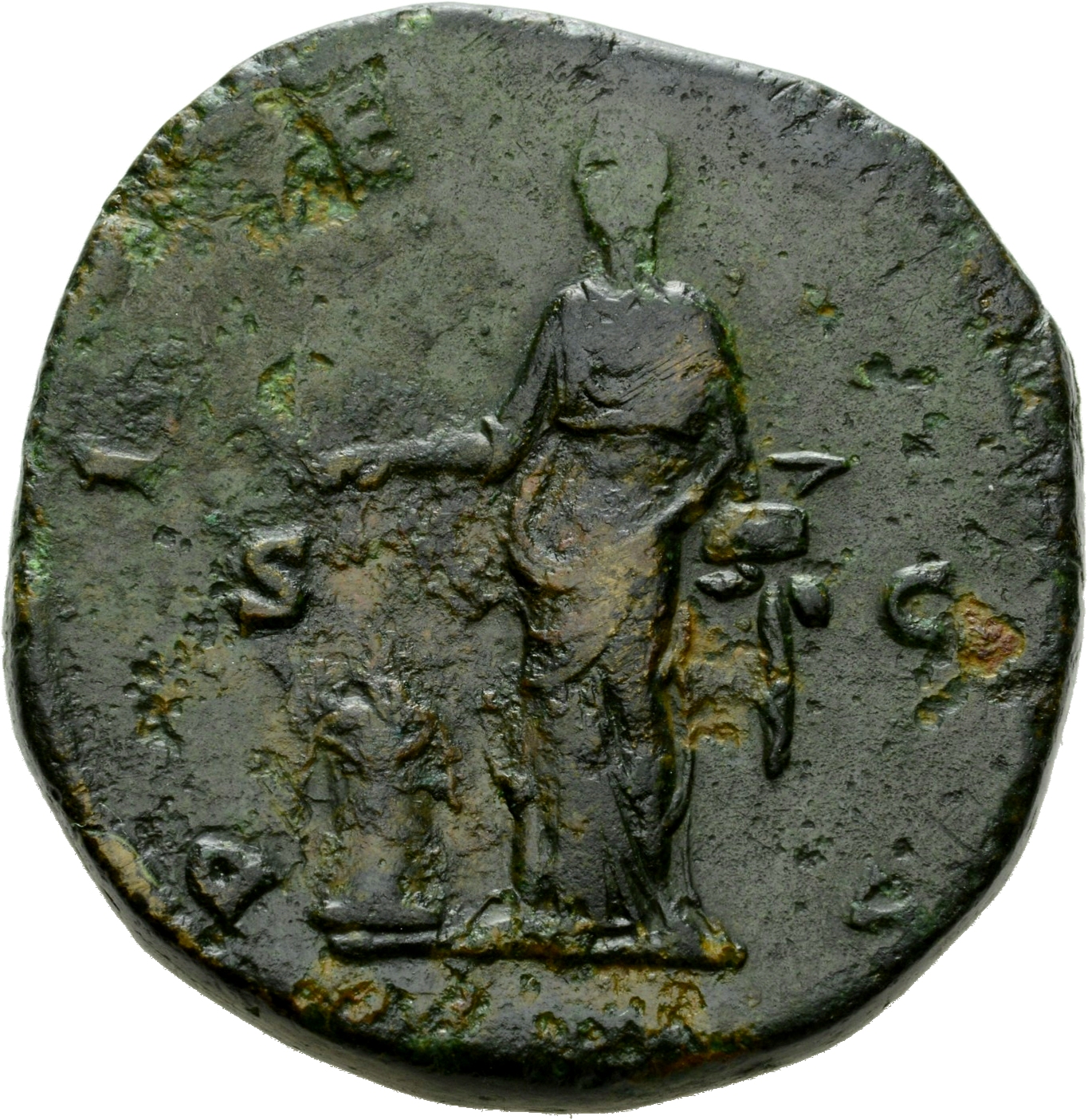RIC III Marcus Aurelius 1755 Marcus Aurelius reverse, Pietas, veiled, draped, standing left, dropping incense from right h...