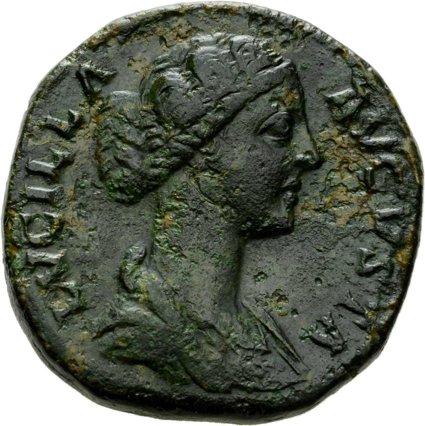 RIC III Marcus Aurelius 1755 Marcus Aurelius obverse, Bust of Lucilla, hair waved and fastened in a low chignon at back of...