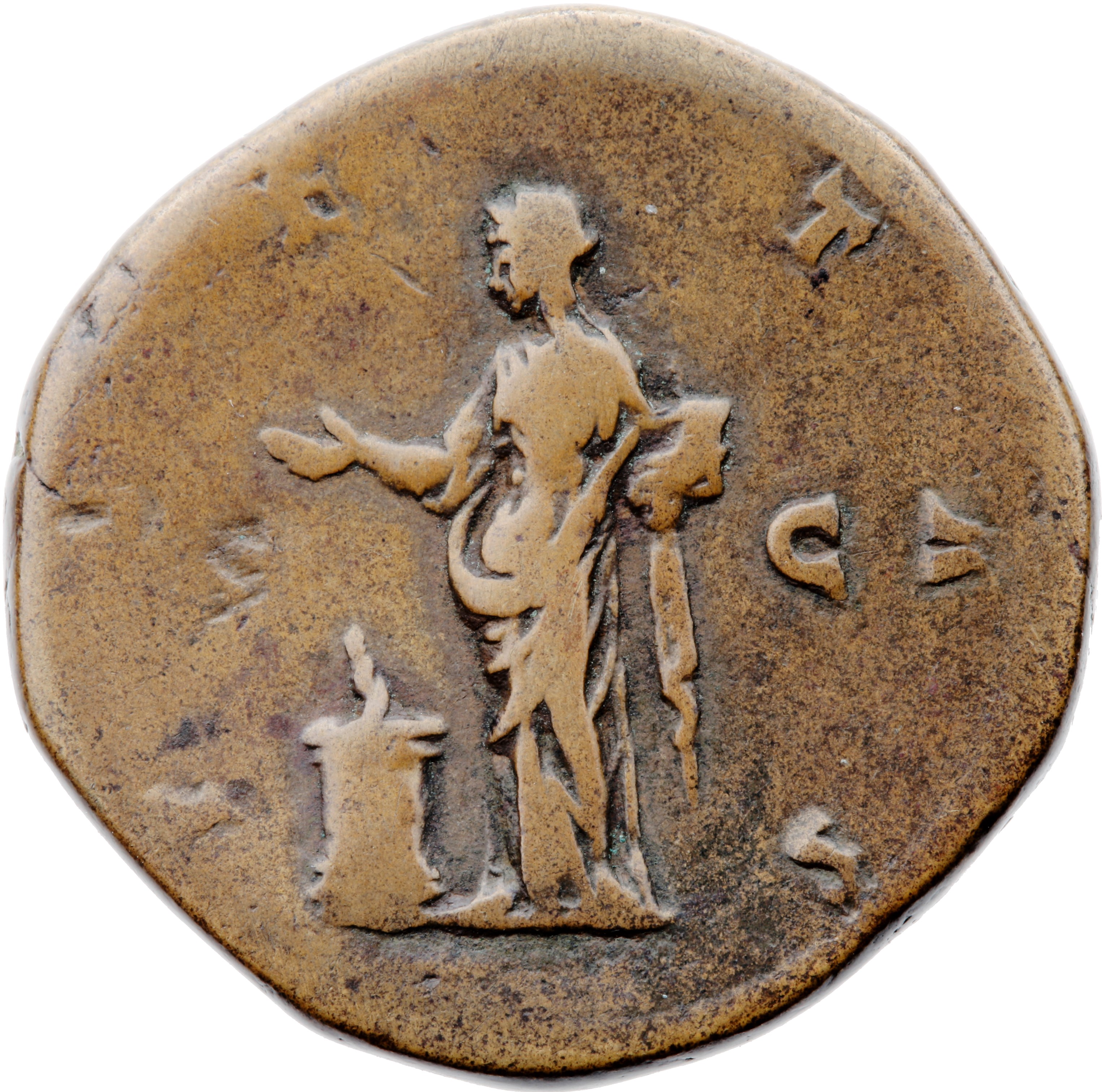 RIC III Marcus Aurelius 1756 Marcus Aurelius reverse, Pietas, veiled, draped, standing left, dropping incense from right h...