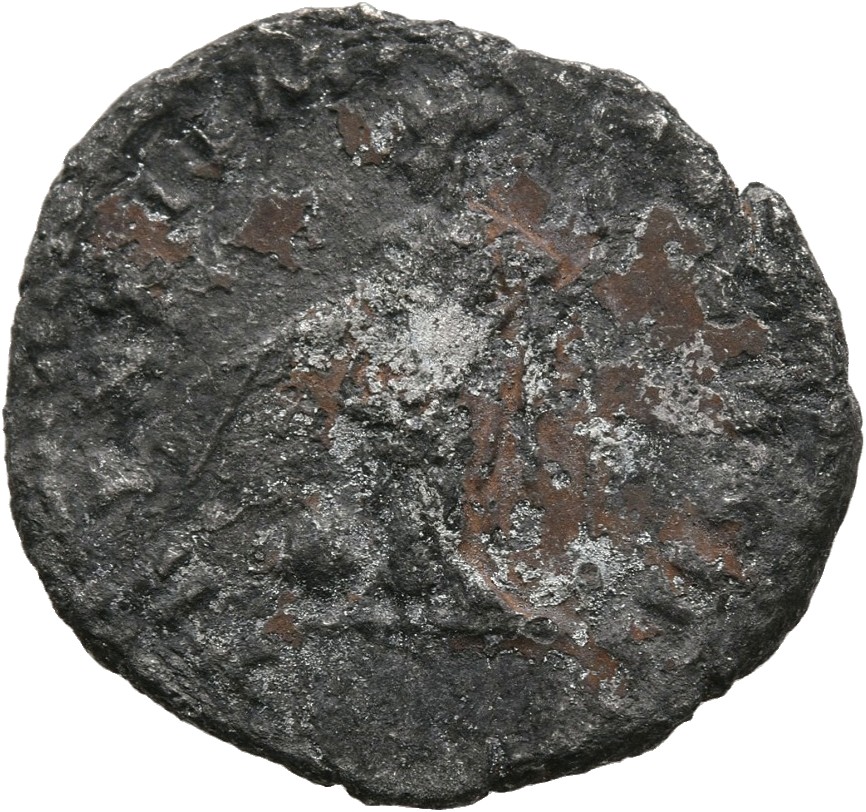 RIC III Marcus Aurelius 176 Marcus Aurelius reverse, Providentia, draped, standing left, pointing wand in right hand at gl...