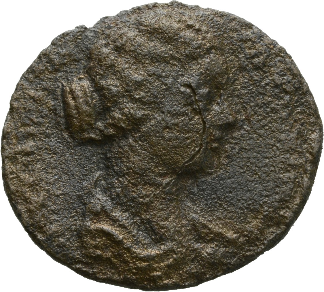 RIC III Marcus Aurelius 1760 Marcus Aurelius obverse, Bust of Lucilla, hair waved and fastened in a low chignon at back of...