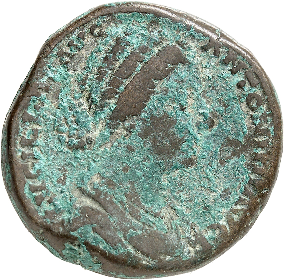 RIC III Marcus Aurelius 1763 Marcus Aurelius obverse, Bust of Lucilla, hair waved and fastened in a low chignon at back of...
