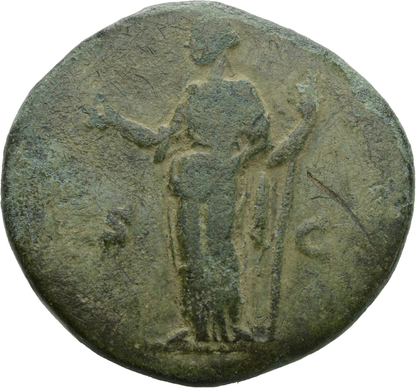 RIC III Marcus Aurelius 1763 Marcus Aurelius reverse, Venus, draped, standing left, holding apple in right hand and sceptr...