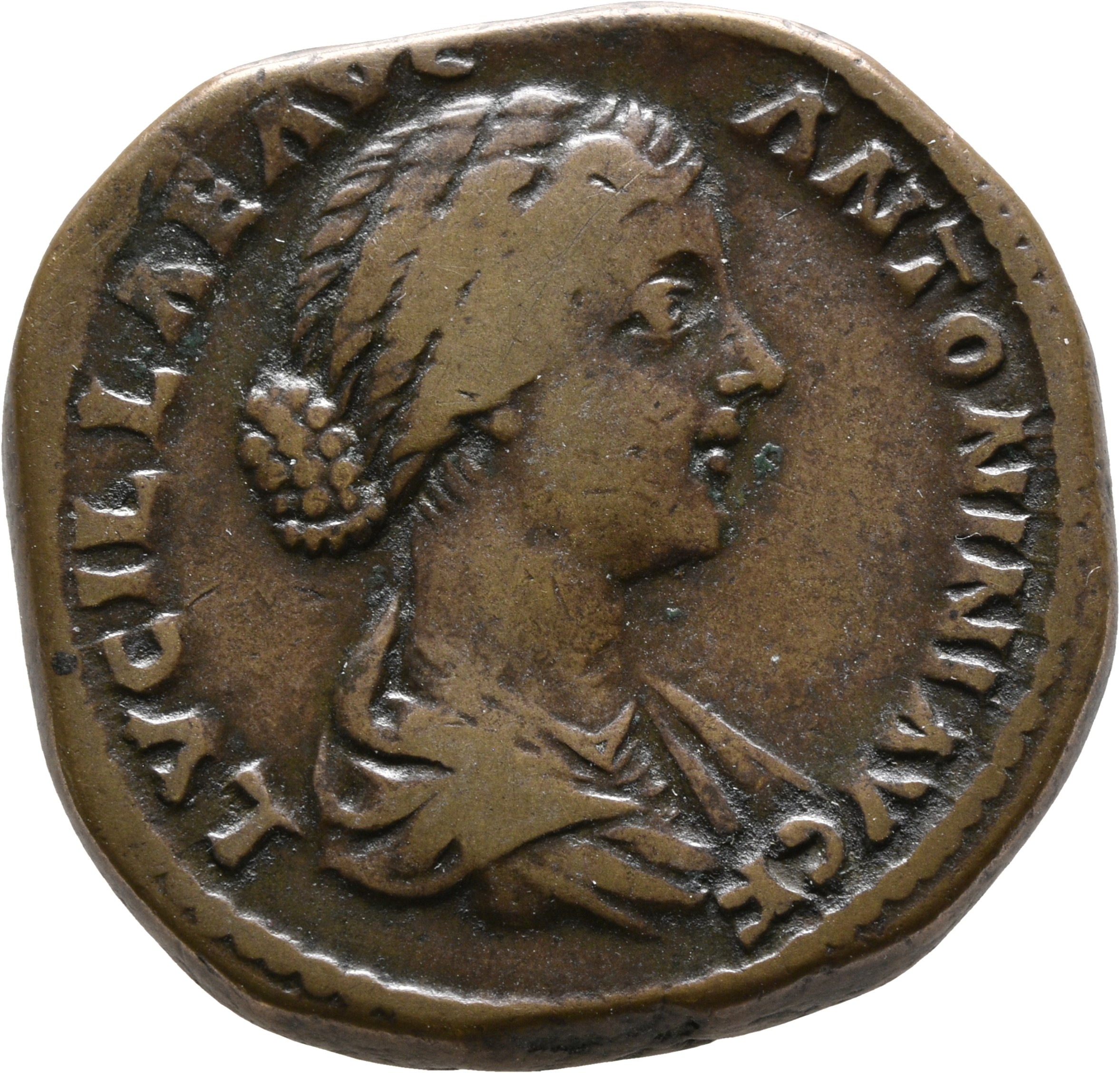 RIC III Marcus Aurelius 1763 Marcus Aurelius obverse, Bust of Lucilla, hair waved and fastened in a low chignon at back of...