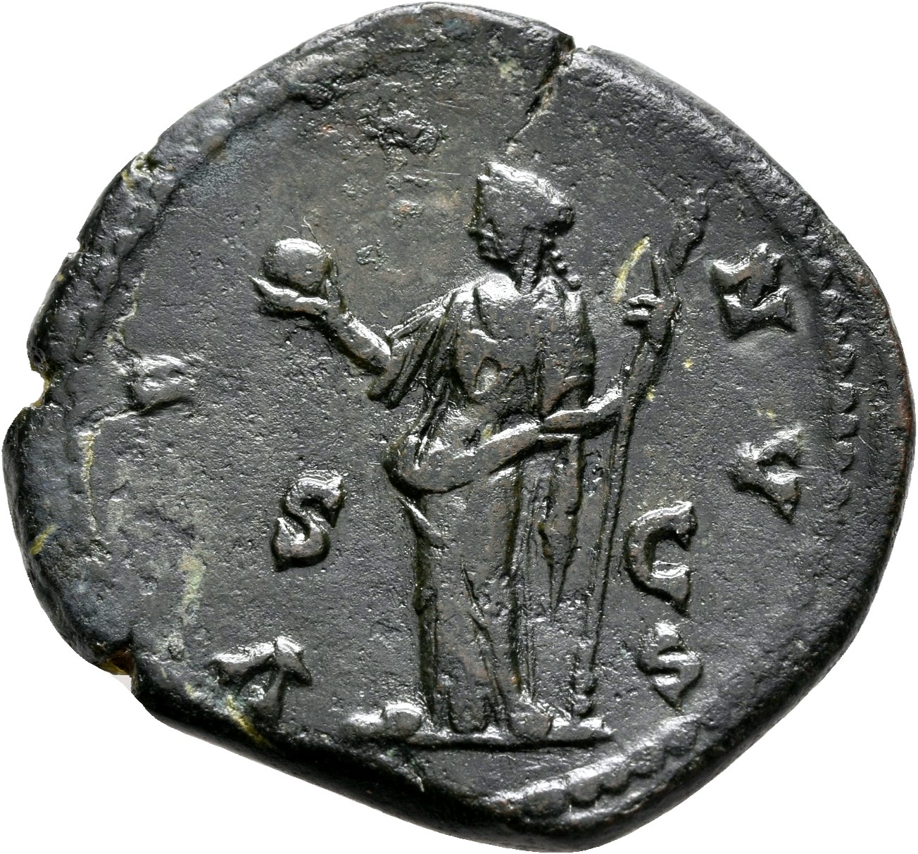 RIC III Marcus Aurelius 1764 Marcus Aurelius reverse, Venus, draped, standing left, holding apple in right hand and sceptr...