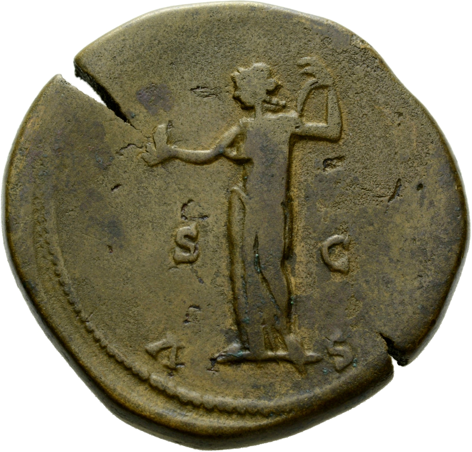 RIC III Marcus Aurelius 1767 Marcus Aurelius reverse, Venus, draped, standing left, holding apple in right hand and drawin...