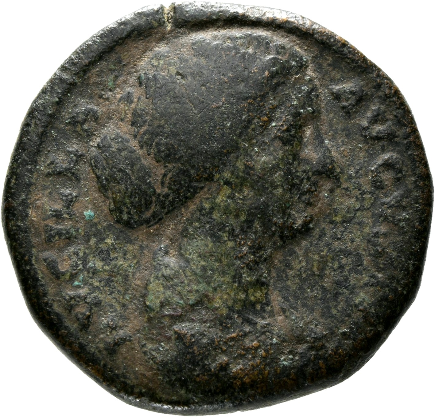 RIC III Marcus Aurelius 1768 Marcus Aurelius obverse, Bust of Lucilla, hair waved and fastened in a low chignon at back of...