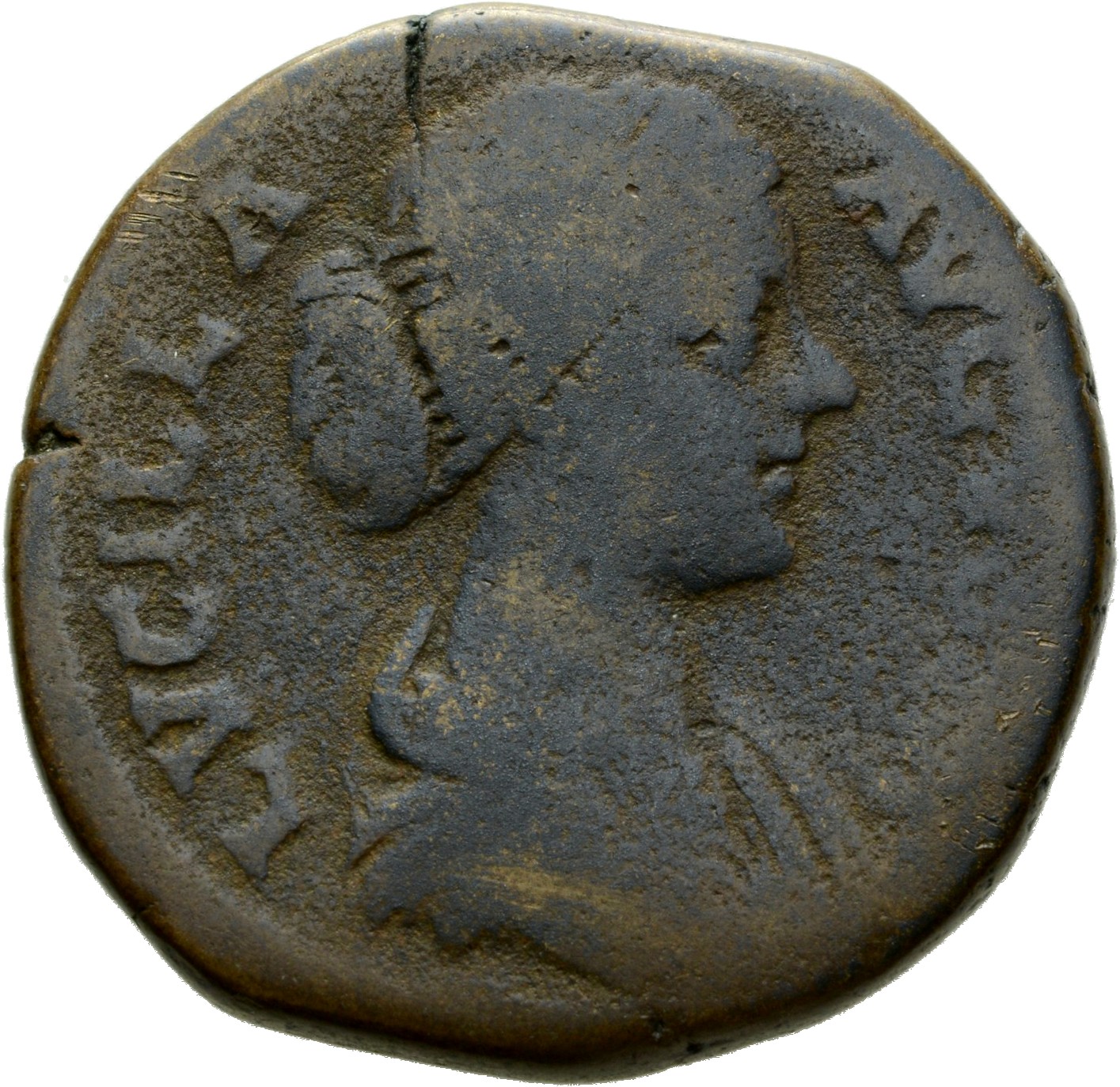 RIC III Marcus Aurelius 1778 Marcus Aurelius obverse, Bust of Lucilla, hair waved and fastened in a low chignon at back of...