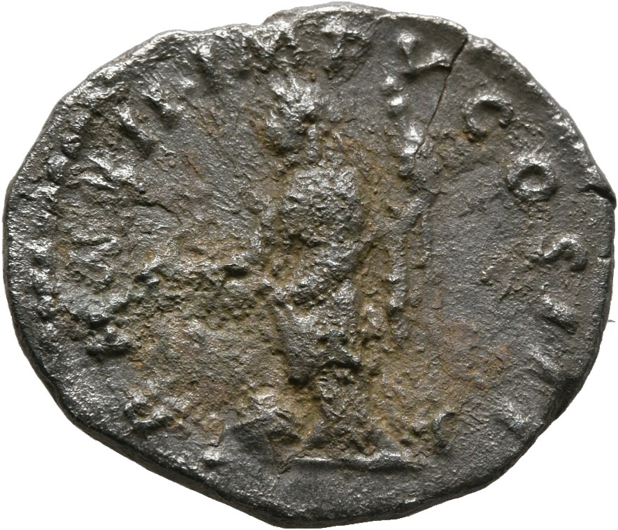 RIC III Marcus Aurelius 186 Marcus Aurelius reverse, Providentia, draped, standing left, pointing wand in right hand at gl...