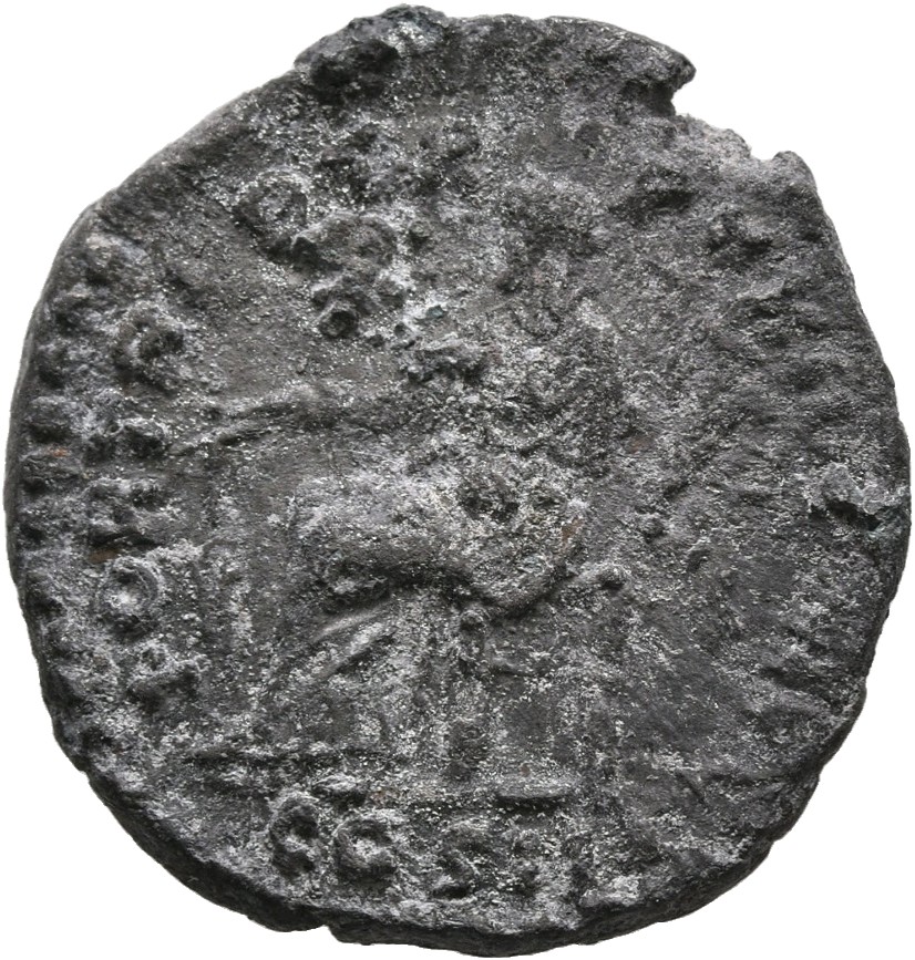 RIC III Marcus Aurelius 205 Marcus Aurelius reverse, Fortuna, draped, seated left on low seat, holding rudder set on groun...