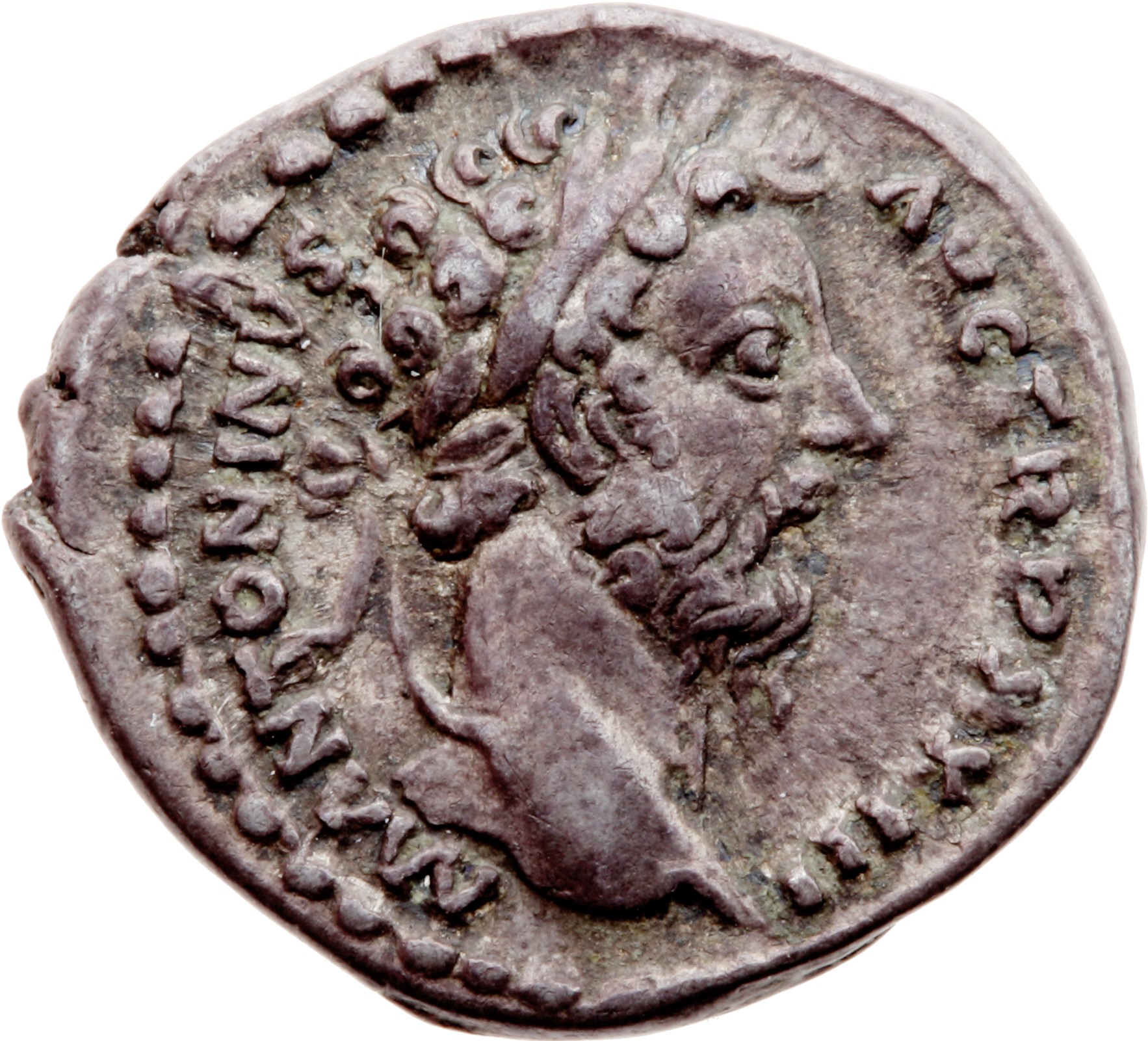 RIC III Marcus Aurelius 207 Marcus Aurelius obverse, Head of Marcus Aurelius, laureate, right