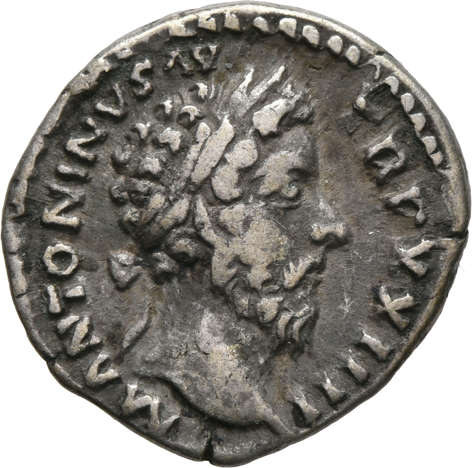 RIC III Marcus Aurelius 215 Marcus Aurelius obverse, Head of Marcus Aurelius, laureate, right
