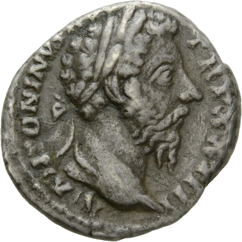 RIC III Marcus Aurelius 218 Marcus Aurelius obverse, Head of Marcus Aurelius, laureate, right