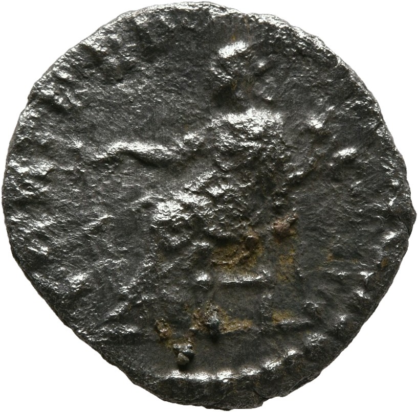 RIC III Marcus Aurelius 220 Marcus Aurelius reverse, Fortuna, draped, seated left on low seat, holding rudder set on groun...