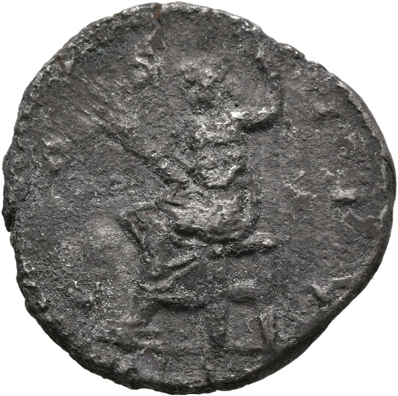 RIC III Marcus Aurelius 228 Marcus Aurelius reverse, Jupiter, naked to waist, seated left on low seat, holding thunderbolt...