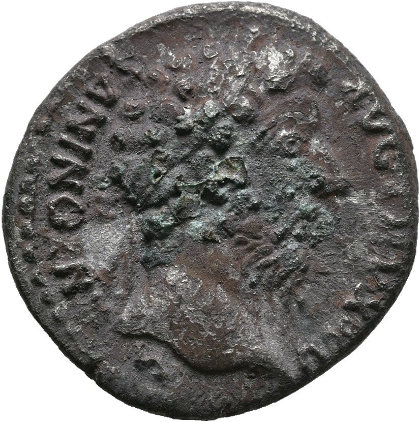 RIC III Marcus Aurelius 230 Marcus Aurelius obverse, Head of Marcus Aurelius, laureate, right