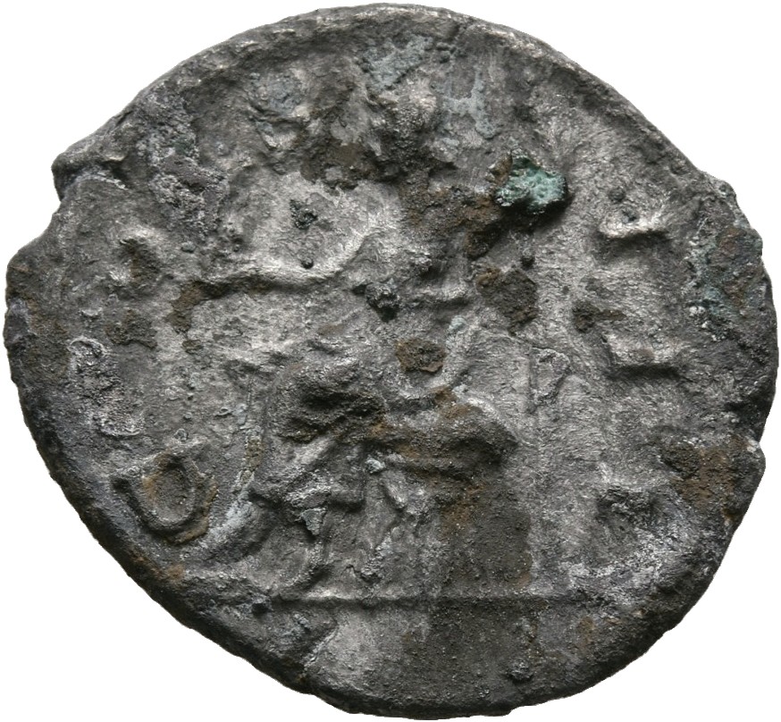 RIC III Marcus Aurelius 233 Marcus Aurelius reverse, Roma, helmeted, draped, seated left on cuirass, left foot on helmet, ...