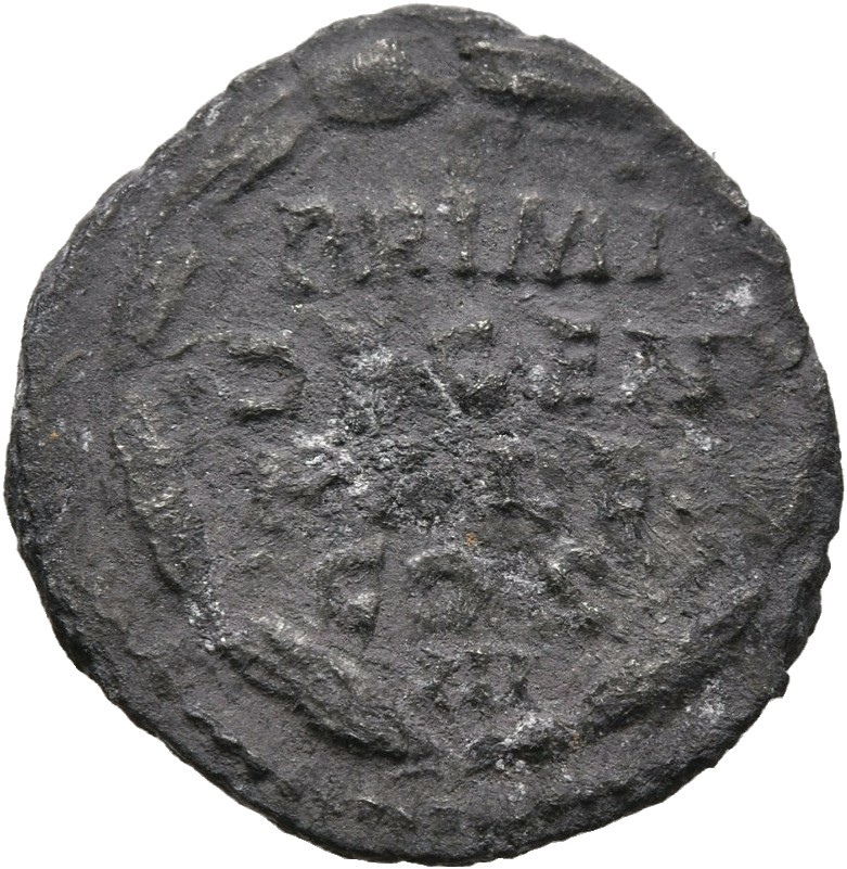 RIC III Marcus Aurelius 245 Marcus Aurelius reverse, Legend of five lines within laurel-wreath