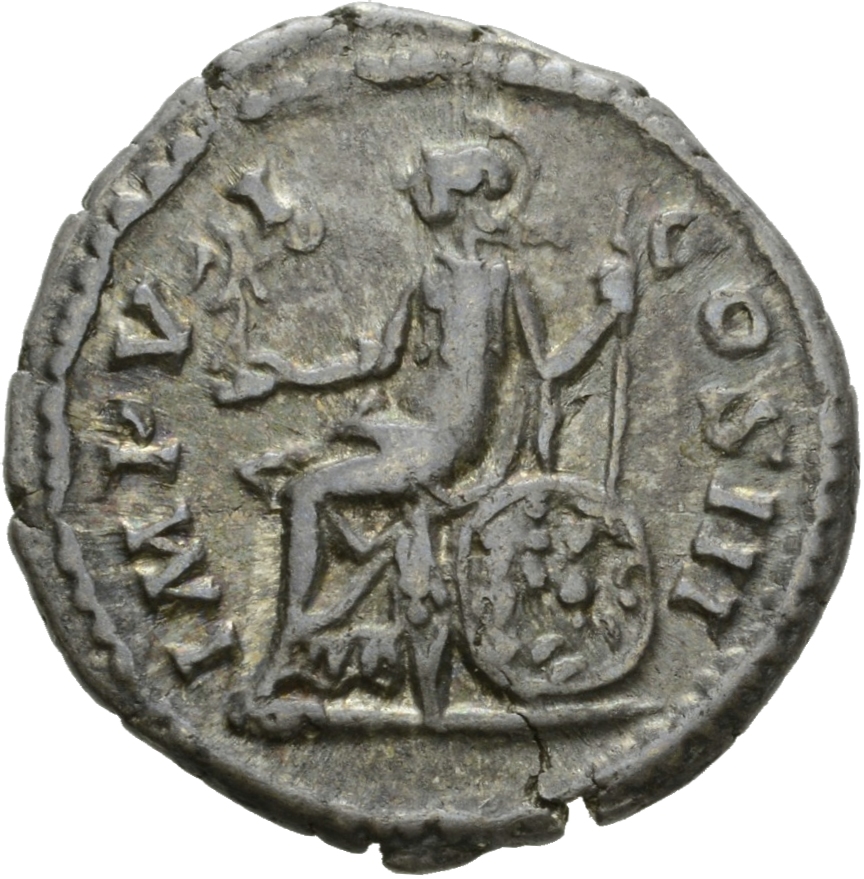 RIC III Marcus Aurelius 259 Marcus Aurelius reverse, Roma, helmeted, draped, seated left on low seat, holding Victory on e...