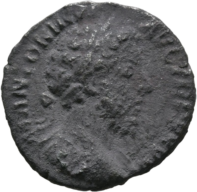 RIC III Marcus Aurelius 285A Marcus Aurelius obverse, Bust of Marcus Aurelius, laureate, drapery on left shoulder, right