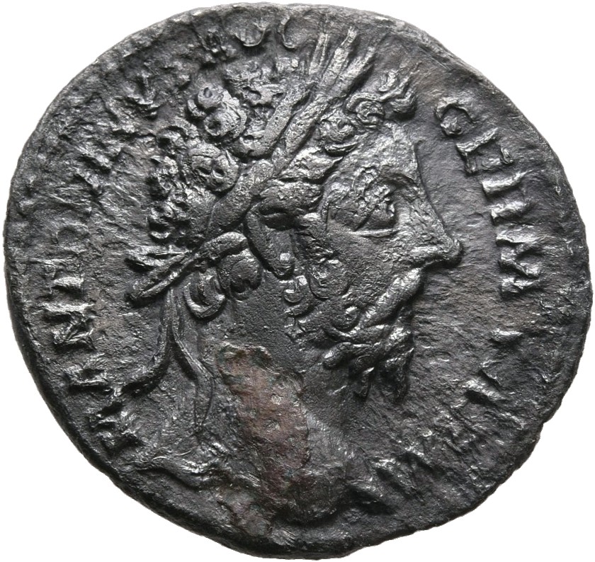 RIC III Marcus Aurelius 326 Marcus Aurelius obverse, Head of Marcus Aurelius, laureate, right