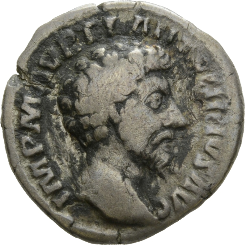 RIC III Marcus Aurelius 35 Marcus Aurelius obverse, Head of Marcus Aurelius, bare, right