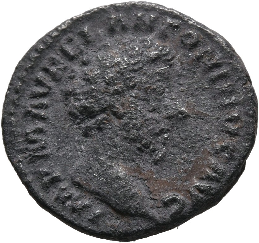 RIC III Marcus Aurelius 35 Marcus Aurelius obverse, Head of Marcus Aurelius, bare, right