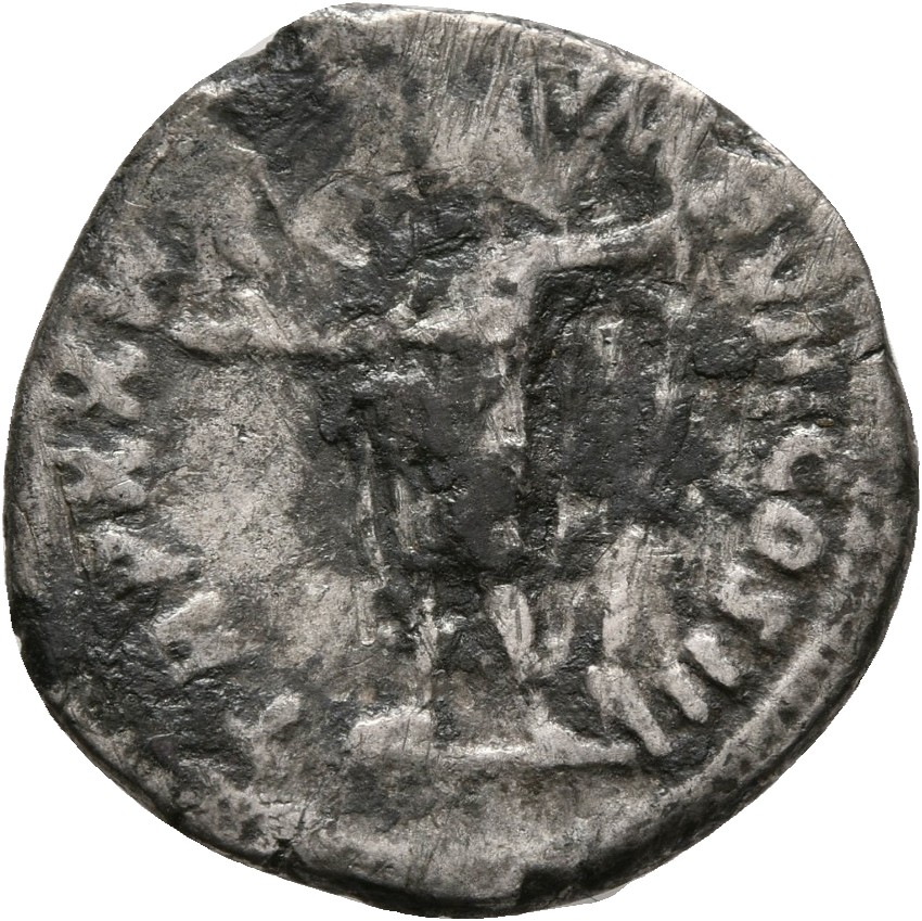 RIC III Marcus Aurelius 352 Marcus Aurelius reverse, Roma, helmeted, in military dress, standing left, holding Victory on ...