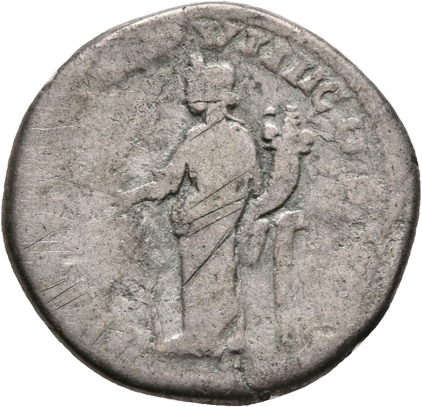 RIC III Marcus Aurelius 375 Marcus Aurelius reverse, Hilaritas, draped, standing front, head left, holding long palm, upri...