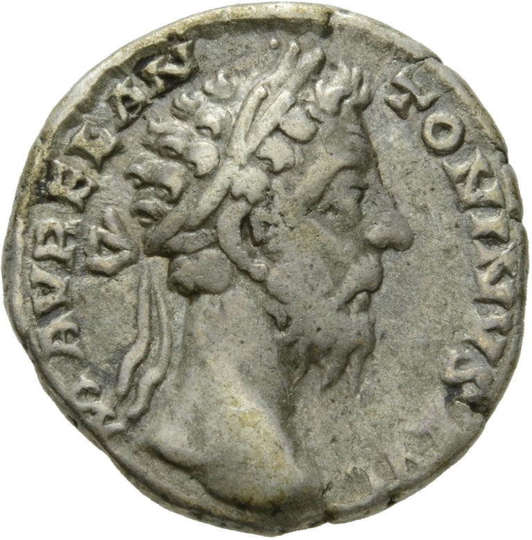 RIC III Marcus Aurelius 384 Marcus Aurelius obverse, Head of Marcus Aurelius, laureate, right