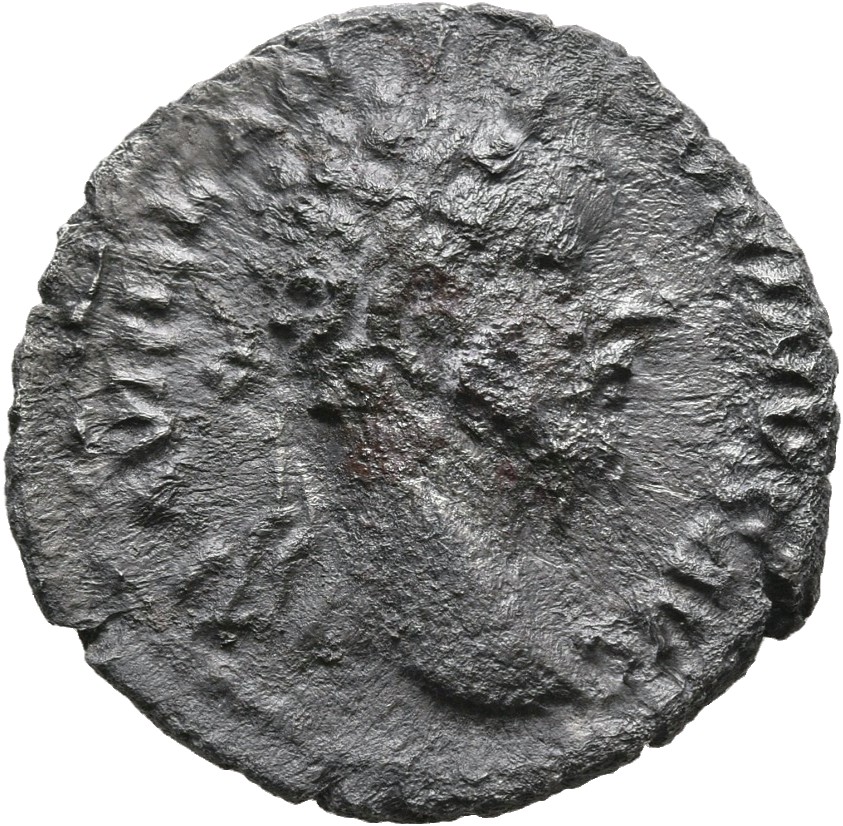 RIC III Marcus Aurelius 387 Marcus Aurelius obverse, Head of Marcus Aurelius, laureate, right