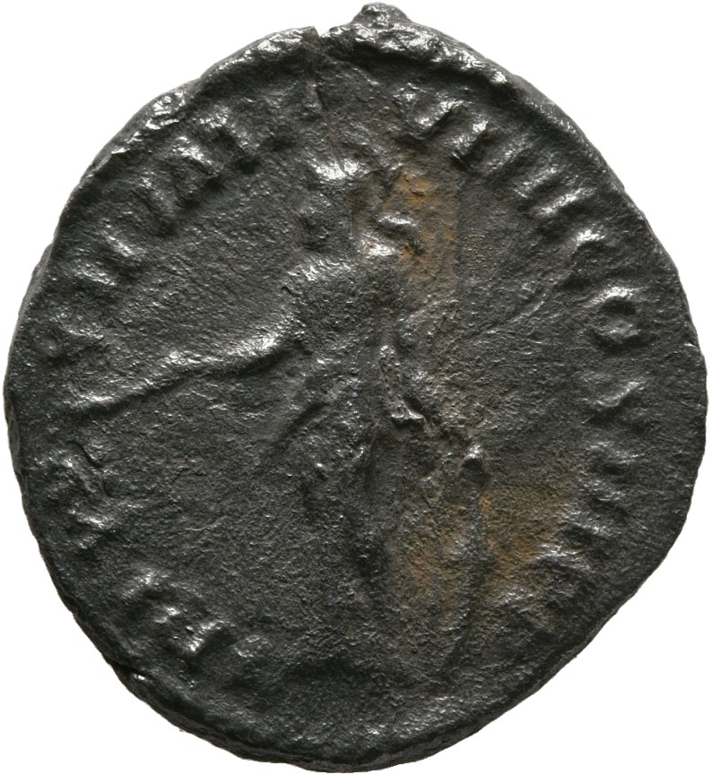 RIC III Marcus Aurelius 387 Marcus Aurelius reverse, Minerva, helmeted, draped, standing left, holding up olive-branch in ...