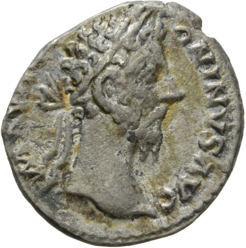 RIC III Marcus Aurelius 399 Marcus Aurelius obverse, Head of Marcus Aurelius, laureate, right