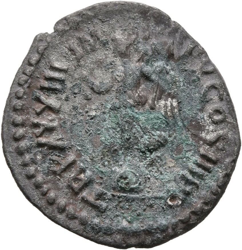 RIC III Marcus Aurelius 405 Marcus Aurelius reverse, Victory, winged, draped, standing left on globe, holding wreath in ri...