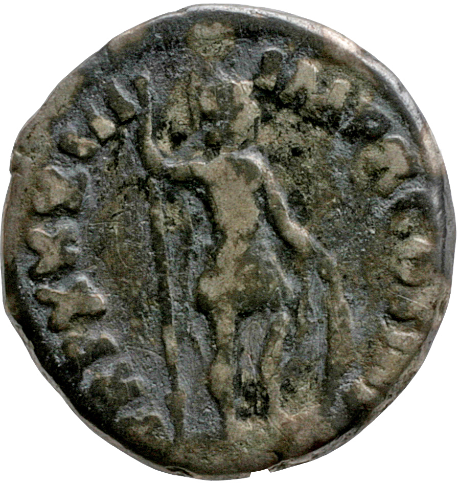 RIC III Marcus Aurelius 406 Marcus Aurelius reverse, Mars, helmeted, in military dress, standing right, holding inverted v...