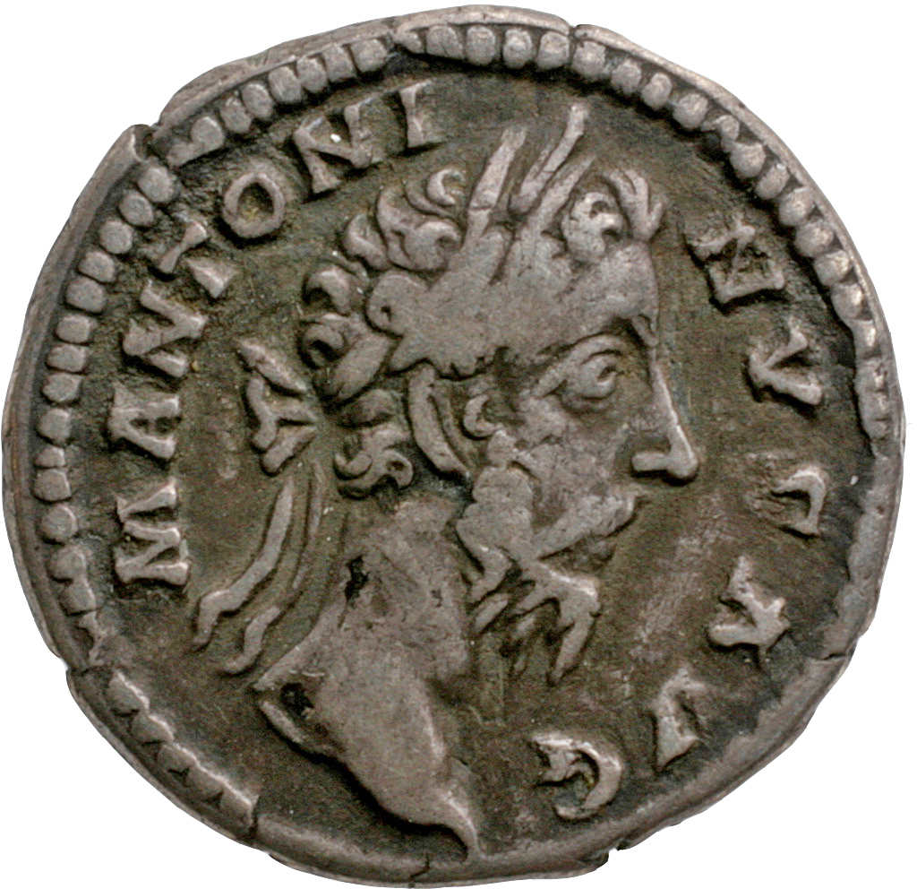 Marcus Aurelius obverse — Head of Marcus Aurelius, laureate, right