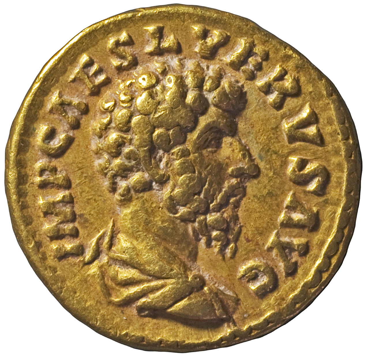 RIC III Marcus Aurelius 486 Marcus Aurelius obverse, Bust of Lucius Verus, bare-headed, draped, right